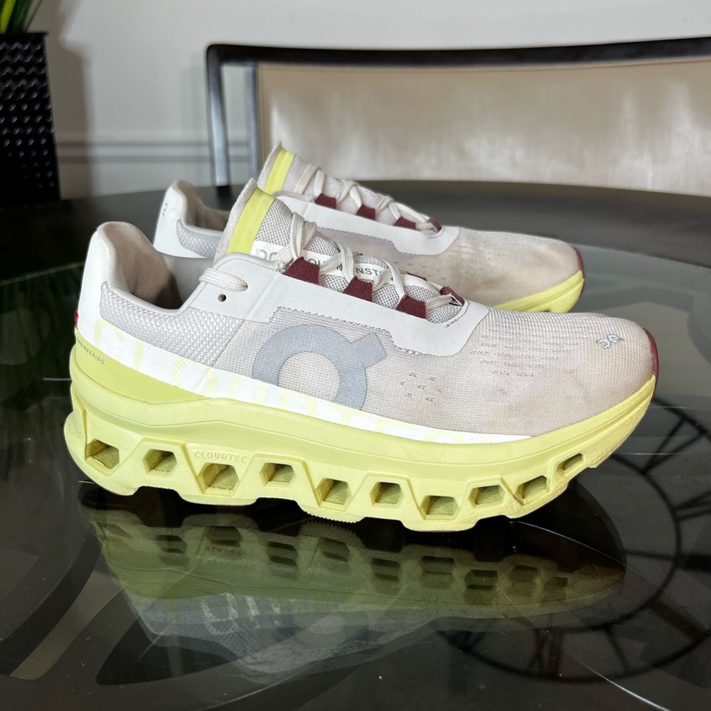On Running Cloudace Women's Running Shoes in Pale Yellow, Cream & Maroon